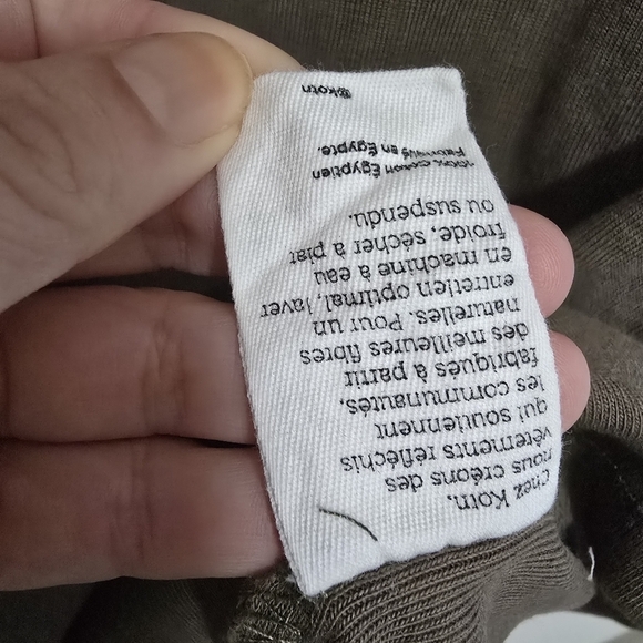 Kotn olive green 100% European cotton Pullover longsleeve Midi dress - Picture 8 of 8